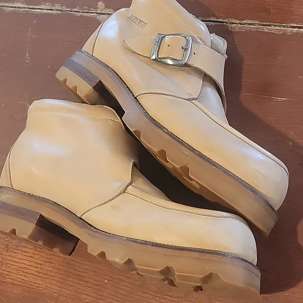 DURANGO LEATHER ANKLE BUCKLE BOOTS 11D TAN